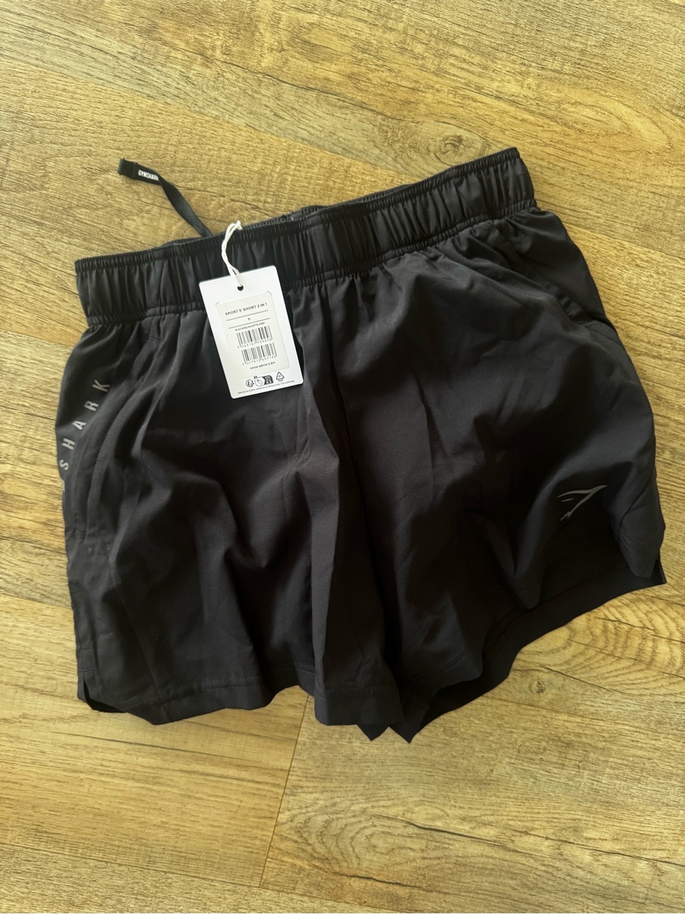 NWT Gymshark Black Shorts with Side Logo size Small